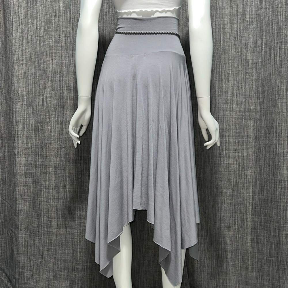 Y2K RARE Forever 21 Uneven Hem High Waisted MIDI A-line Skirt Gray XSmall - Picture 6 of 16